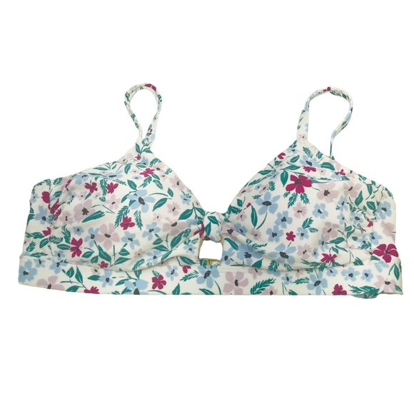 Kona Sol Women's Size Medium Knot Front Floral Bikini Swim Top Multicolor NWOT - Picture 1 of 11